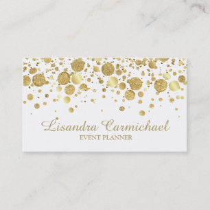 Confetti à huile d'or sur Carte de visite blanc