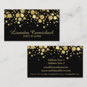 Confetti à huile d'or sur Carte de visite noir (Devant / Derrière)