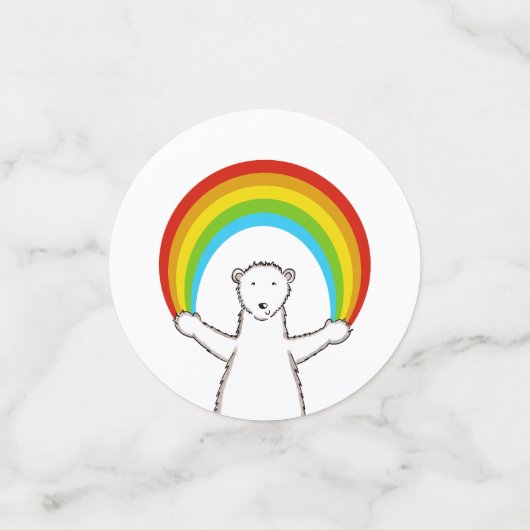 Confetti à l'ours polaire et à la table arc-en-cie (Petit recto)