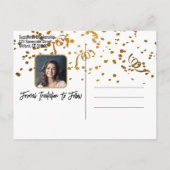 Confetti Aangepaste foto Afstuderen Opslaan Datum Aankondigingskaart (Achterkant)