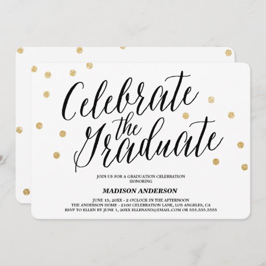 Confetti Afstudeerder | Uitnodiging tot Afstuderen (Voorkant / Achterkant)