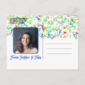 Confetti Afstuderen Aangepaste foto Opslaan Datum Aankondigingskaart (Achterkant)