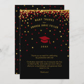 Confetti Afstuderen Hartelijk dank, Maroon Gold Gl Kaart (Voorkant / Achterkant)