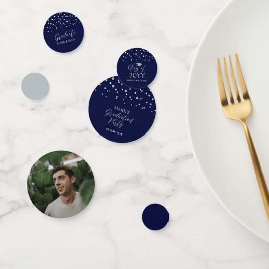 Confetti Argent de la Marine Décor de la fête de g (Groupe)