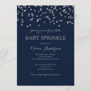 Confetti Argent Marine Baby Sprinkle Invitation