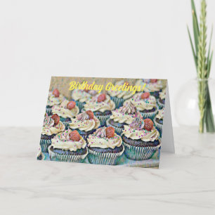 Confetti Art Cupcakes Verjaardag Kaart