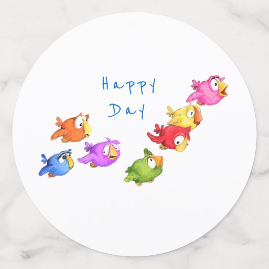 Confetti aux oiseaux volants colorés - Texte perso (Grand verso)