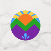 Confetti avec drapeau de Manitou Springs, États-Un (Petit recto)