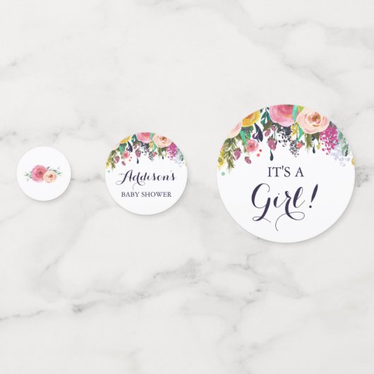 Confetti Baby shower Fleur Coloré (Devant)