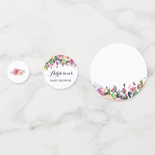 Confetti Baby shower Fleur Coloré (Derrière)