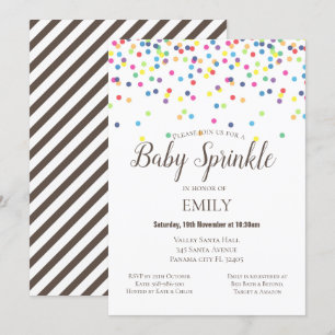 Confetti Baby Sprinkle Uitnodiging - Baby shower