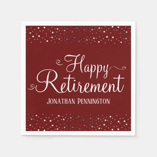 Confetti bij pensionering servet (Voorkant)