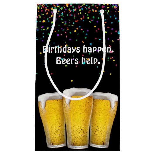Confetti Birthday Beers Klein Cadeauzakje (Voorkant)