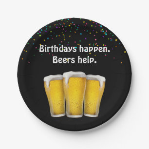 Confetti Birthday Beers Papieren Bordje