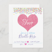 Confetti Birthday Invite Kaart (Voorkant / Achterkant)