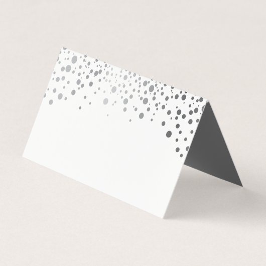 Confetti blanc et argenté élégant | Cartes (Devant)