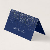 Confetti bleu foncé et argent | Cartes (Dos)