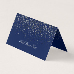 Confetti bleu foncé et argent   Cartes