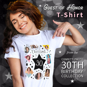 Confetti blij om 30-jarig T-shirt te zijn