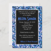 Confetti Blue Invitation Kaart (Voorkant)
