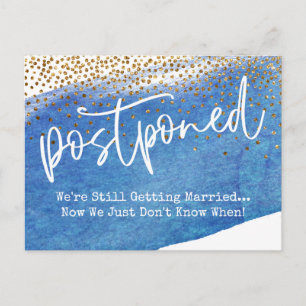 Confetti & Blue Waterverf uitgesteld Briefkaart