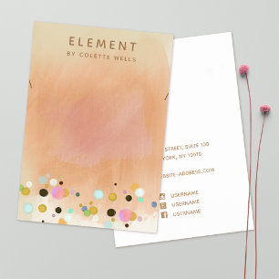 Confetti Boho Terracotta Waterverf Ketting Visitekaartje