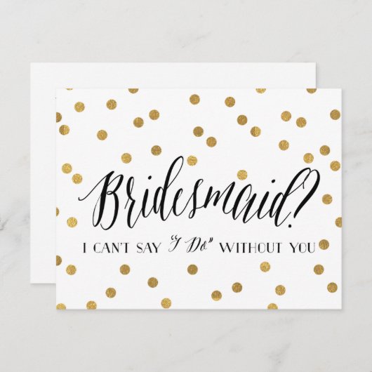 Confetti Bridesmaid | Bridesmaid Kaart (Voorkant / Achterkant)