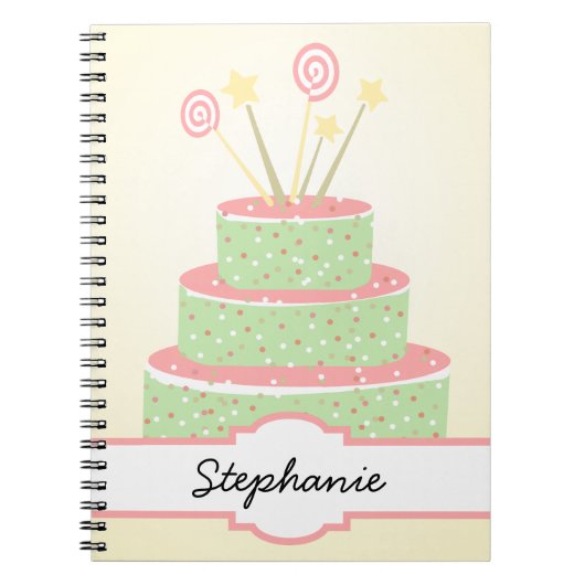 Confetti Cake ・ Groene Birthday Cake Notitieboek (Voorkant)