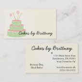 Confetti Cake ・ Groene Birthday Cake Visitekaartje (Voorkant / Achterkant)