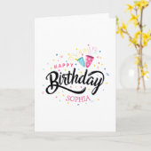 Confetti Carte d'anniversaire personnalisée (Fleur jaune)