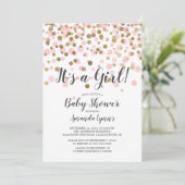 Confetti C'est une fille Baby shower Invitation (Debout devant)