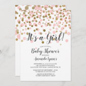 Confetti C'est une fille Baby shower Invitation (Devant / Derrière)