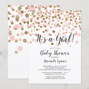 Confetti C'est une fille Baby shower Invitation