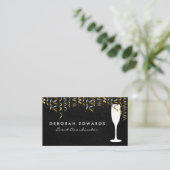 Confetti | Champagne Glass Visitekaartje (Staand voorkant)