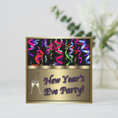 Confetti Champagne Invitation de la Soirée du Nouv (Debout devant)