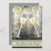 Confetti Champagne Nouvel An Soirée Invitations (Devant / Derrière)