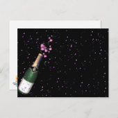 Confetti, champagnefles en bubbelige Briefkaarten (Voorkant / Achterkant)