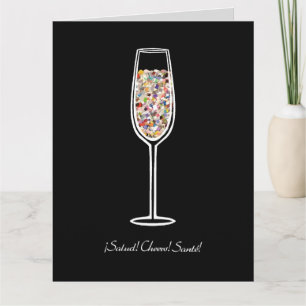 Confetti Champagneglas Viering Kaart