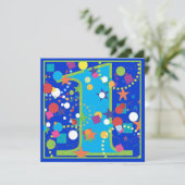 Confetti Circus 1er Anniversaire Invitation (Debout devant)