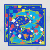 Confetti Circus 3e anniversaire Invitation (Devant / Derrière)