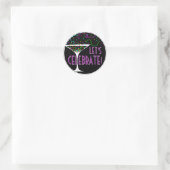 Confetti Cocktail Celebration Ronde Sticker (Tas)