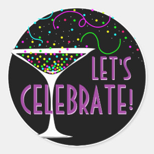 Confetti Cocktail Celebration Ronde Sticker