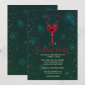 Confetti Cocktail Glass Stars kerstfeest Kaart (Voorkant / Achterkant)