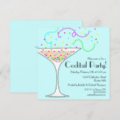 Confetti Cocktail Party Uitnodiging (Voorkant / Achterkant)
