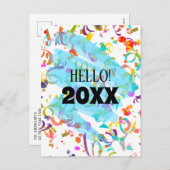 Confetti coloré Nouvel An Blue Squiggle Modèle (Devant / Derrière)