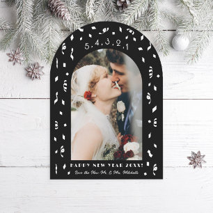 Confetti Countdown Arch Nieuwjaar Fotokaart Kaart