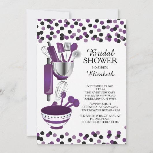 Confetti Cuisine moderne Invitations de douche nup (Devant)