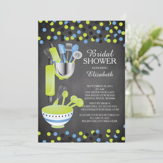 Confetti Cuisine moderne Invitations de douche nup (Debout devant)