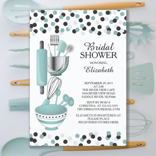 Confetti Cuisine moderne Invitations de douche nup