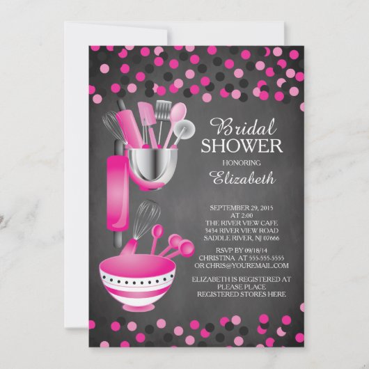 Confetti Cuisine moderne Invitations de douche nup (Devant)